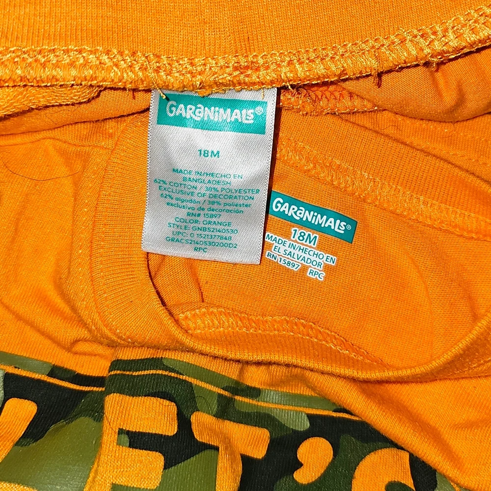 Garanimals Orange Camo Tee &‎ Shorts Set 18M